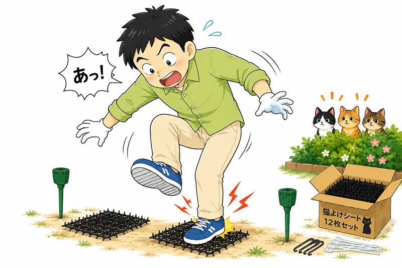 シートを踏む